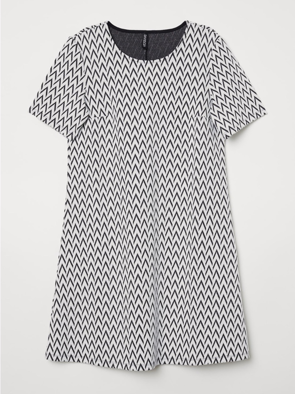 H&M Black and White Chevron Midi Dress